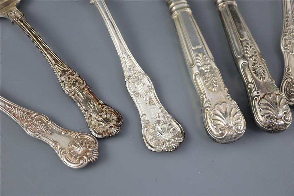 An Edwardian part canteen of silver Queens pattern double struck flatware by Jacques & Bartholomew,